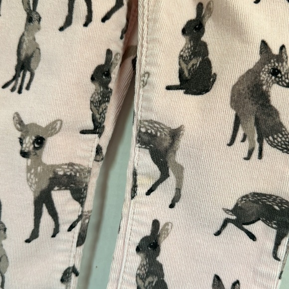 H& m woodland creatures print pink corduroys size 2/3t - Picture 2 of 5